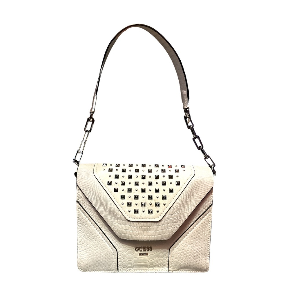 Guess rockstud white handbag